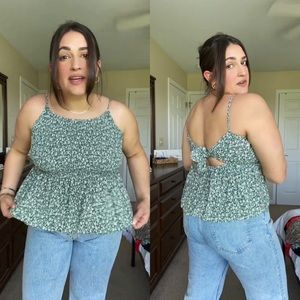 Floral Tie-Back Tank